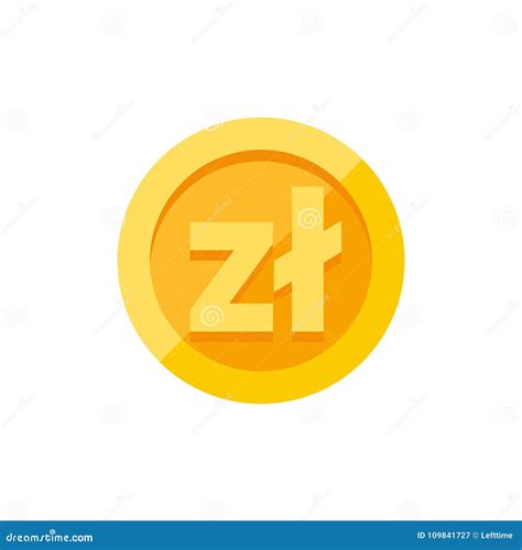 Polish Zloty Currency Symbol on Gold Coin Flat Style Stock Vector - Illustration of monet ...