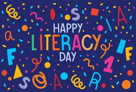 literacy day phrase 21385215 Vector Art at Vecteezy