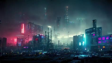 Cyberpunk City, Abstract Illustration, Futuristic City, Dystoptic Artwork at Night, 4k Wallpaper ...