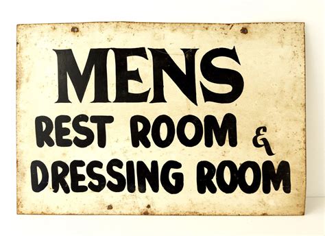 Vintage "Mens Rest Room & Dressing Room" Metal Sign (c .1960s ...