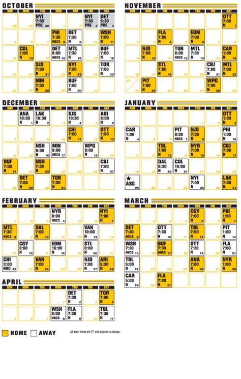 Bruins Schedule Printable - FreePrintableTM.com | FreePrintableTM.com