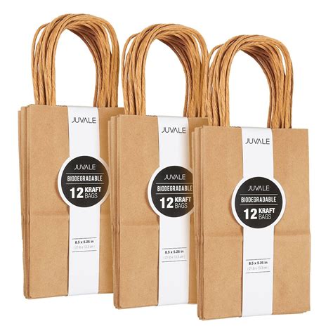 36-Count Brown Kraft Bags - Paper Bags with Handles, Great As Shopping Bags, Retail Bags, Party ...