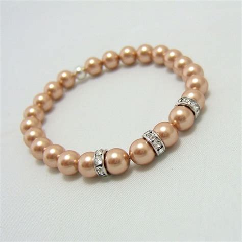 Swarovski Pearl Bracelet 8mm Rose Gold by SgtPeppersCreations