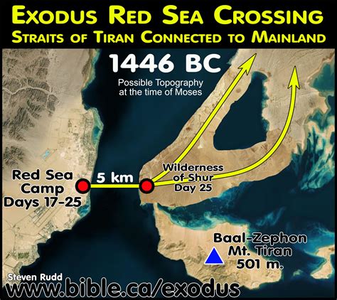 Maps Bible Archeology Exodus Route Red Sea Crossing Straits Of Tiran ...