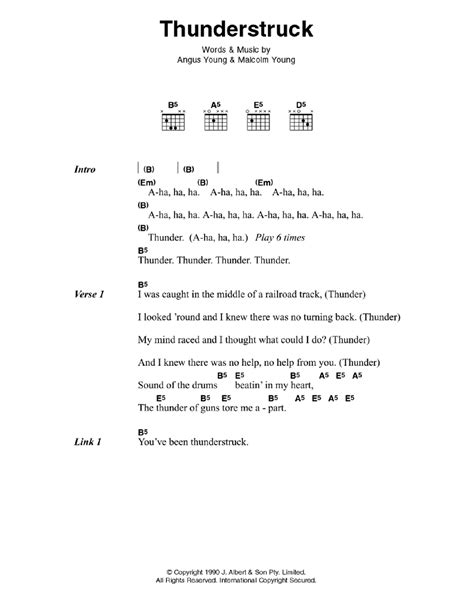 Thunderstruck by AC/DC - Guitar Chords/Lyrics - Guitar Instructor