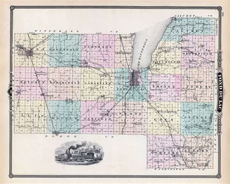 1878 Map of Fond Du Lac County Wisconsin - Etsy