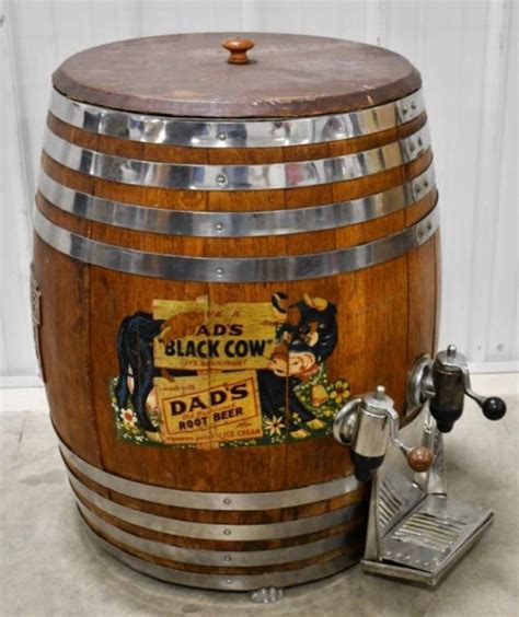 Lot - Vintage Dad's Root Beer Keg Barrel Dispenser