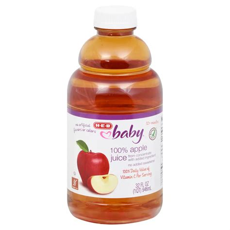 H-E-B Baby 100% Apple Juice - Shop Juice & Water at H-E-B