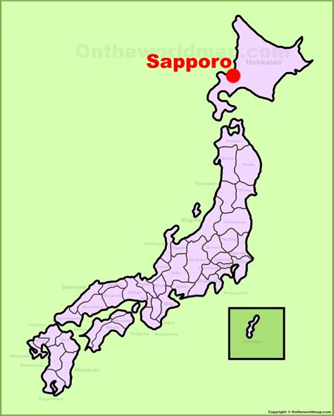 Sapporo location on the Japan Map - Ontheworldmap.com