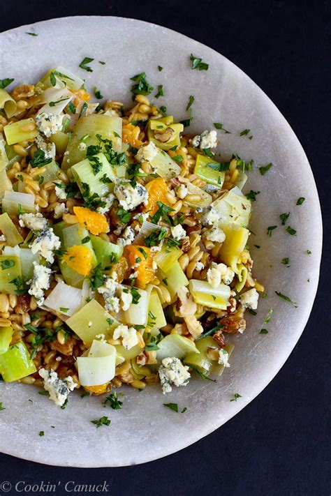 Kamut Salad Recipe with Oranges, Leeks & Blue Cheese | Cookin' Canuck