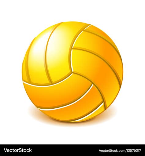 Yellow water polo ball isolated on white Vector Image