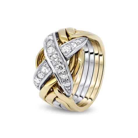 Mens Gold Diamond 6RX-MD | Puzzle Rings Creations