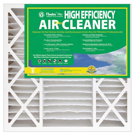 AAF Flanders High Efficiency Air Cleaner Furnace Filter 20x25x4.5, Electrostatic, MERV 8, Pack ...