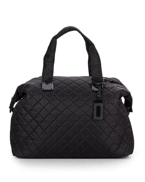 Steve madden Quilted Duffle Bag in Black | Lyst