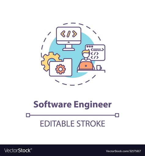 Software engineer concept icon Royalty Free Vector Image