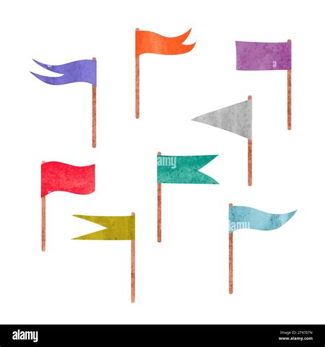 Set of colorful flags. Vector watercolor illustration Stock Vector Image & Art - Alamy