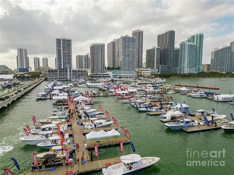 Aerial drone photo Miami International Boat Show circa 2023 Photograph by Felix Mizioznikov ...