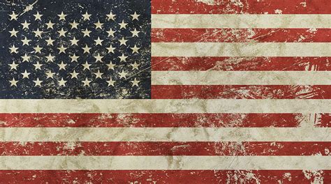 Old grunge vintage faded American US flag Digital Art by Anton Eine - Pixels