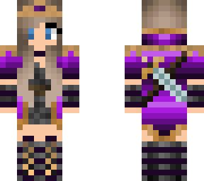 Warrior Girl Blue Eyes | Minecraft Skin