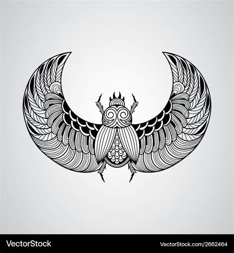 Scarab beetle tattoo style Royalty Free Vector Image