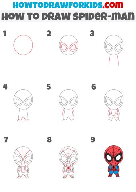 How to Draw Spider-Man Step by Step - Easy Drawing Tutorial For Kids