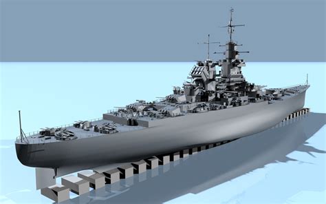 french battleship richelieu 3d model