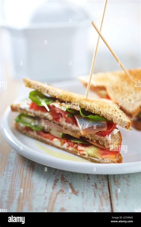 Smoked Herring Club Sandwich Stock Photo - Alamy