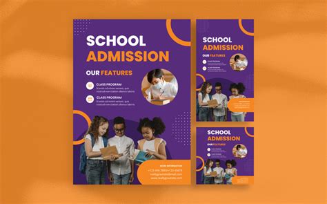 Purple Modern School Admission Flyer Template