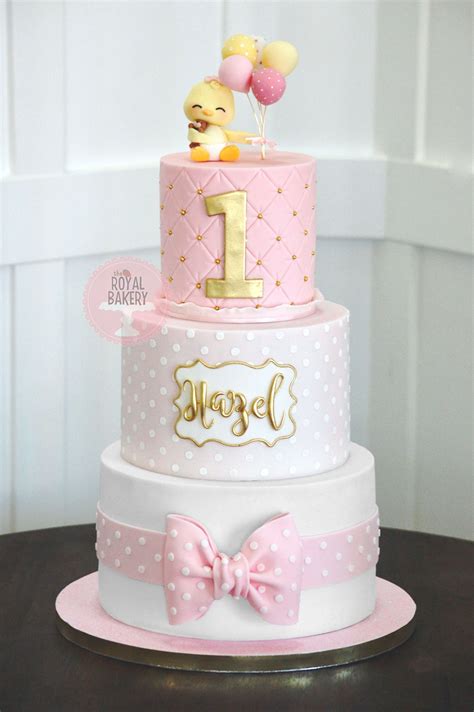 Pink 1st Birthday Cake | Baby first birthday cake, Birthday cake girls, Girls first birthday cake