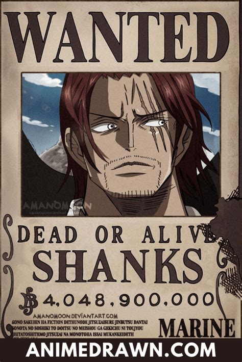 Shanks bounty | One piece bounties, One piece chapter, One piece comic