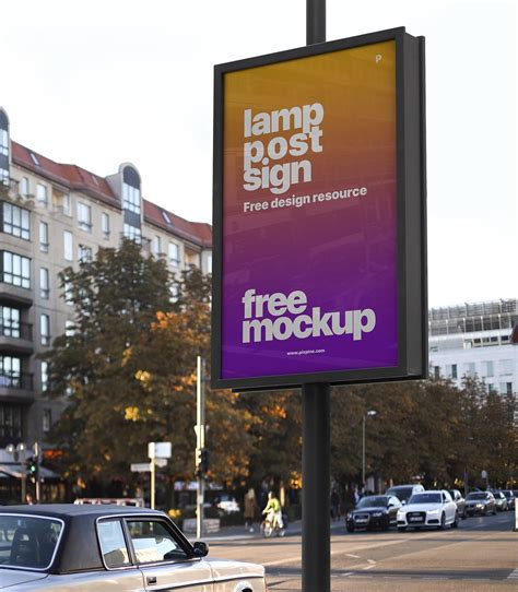 Free Street Lamp Post Advertising Mockup PSD - Good Mockups