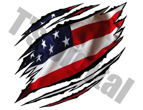 American Flag Ripped PNG JPG | Etsy