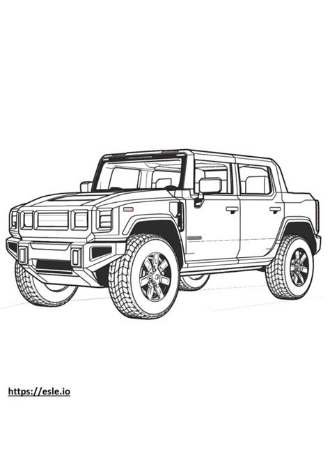 Neumáticos GMC Hummer EV Pickup MT 2024 para colorear e imprimir