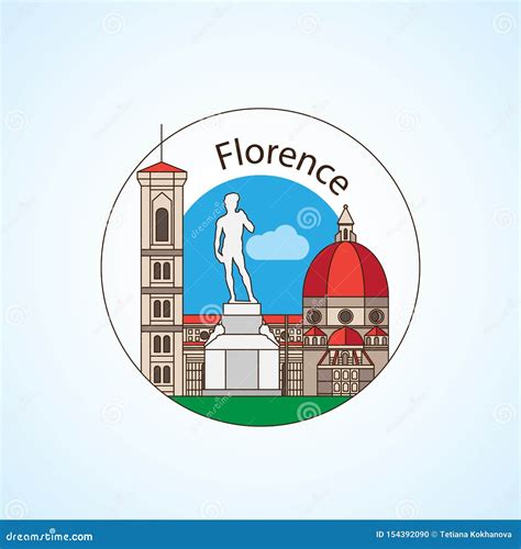 Florence Italy Detailed Silhouette. Trendy Vector Illustration Stock ...