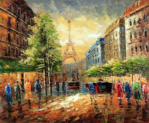 Paris Street Oil Painting - Reproduction Oil Paintings