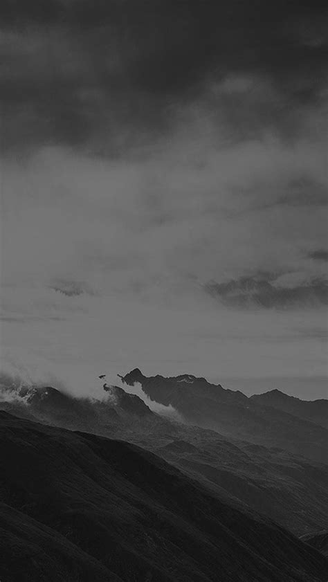 Mountain Art Fog Nature Dark Bw #iPhone #5s #wallpaper Blue Grey ...