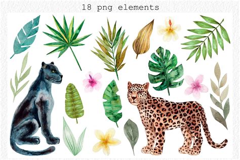 Jungle Animals. Watercolor Patterns | Pre-Designed Photoshop Graphics ~ Creative Market