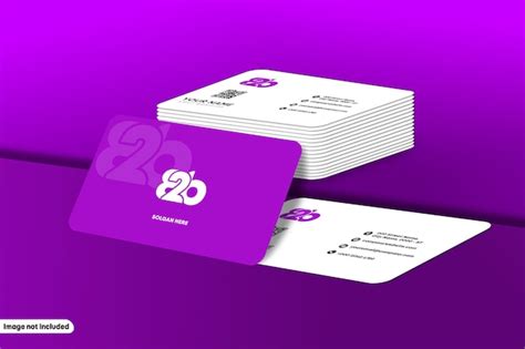 Premium PSD | Round corner business card mockup