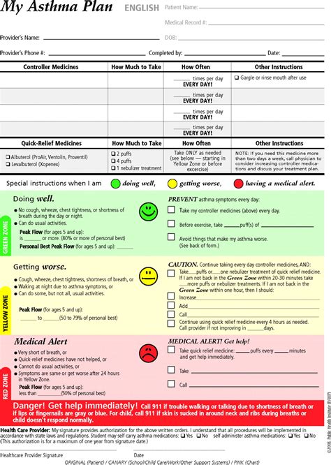 Asthma Action Plan Peak Flow Zones Asthma Lung Disease | Images and Photos finder