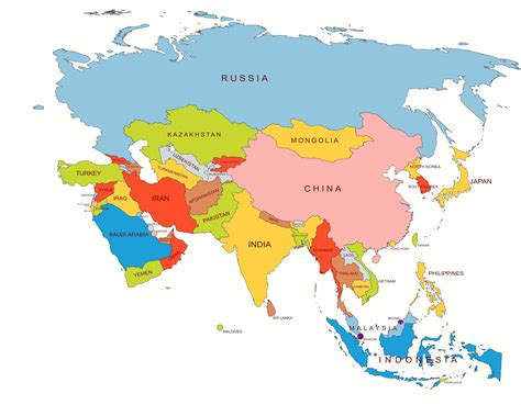 Asia Political Map Labeled With Asian Countries And, 40% OFF