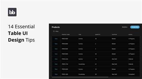 14 Essential Table UI Design Tips