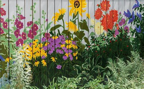 Pin by Majczii on flowers | Garden mural, Garden fence art, Fence art