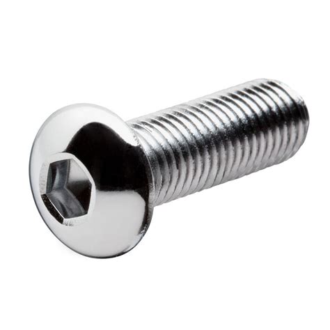 Everbilt 1/4 in. x 1/2 in. Chrome Button Head Socket Cap Screw (2-Pack)-800494 - The Home Depot