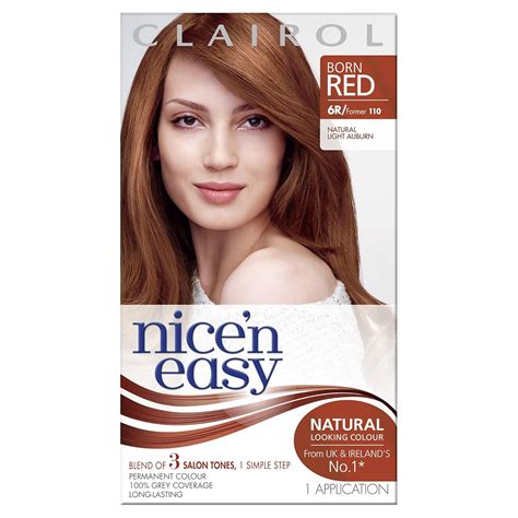 Clairol Nice'n Easy Permanent Hair Dye 110/6R Natural Light Auburn ...