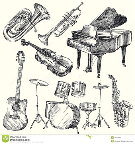 Musical instruments drawing, Instruments art, Music drawings