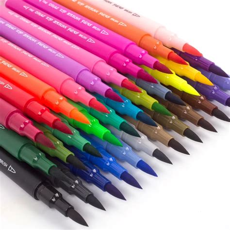 12/24/36Color Water Based Ink Dual Brush Art Markers Pen Fine Tip and Brush Tip Great for ...