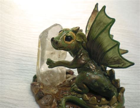 Polymer Clay Dragon Sculpture - Baby Jasper