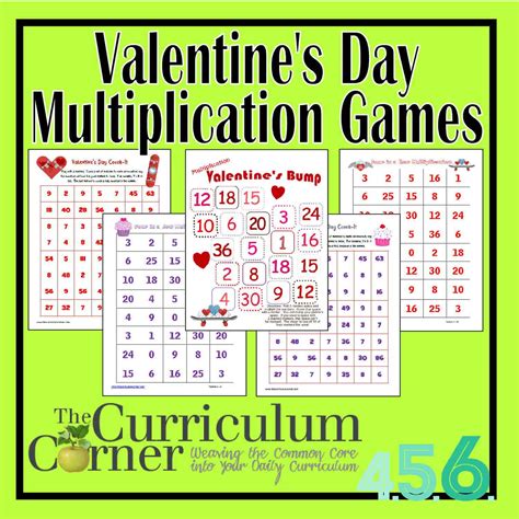 Valentine's Day Multiplication Games - The Curriculum Corner 4-5-6