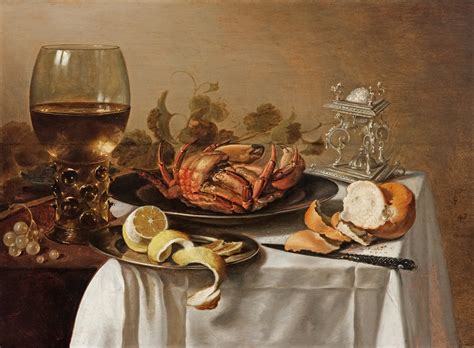 File:Pieter CLAESZ. - A still life with a roemer, a crab and a peeled ...