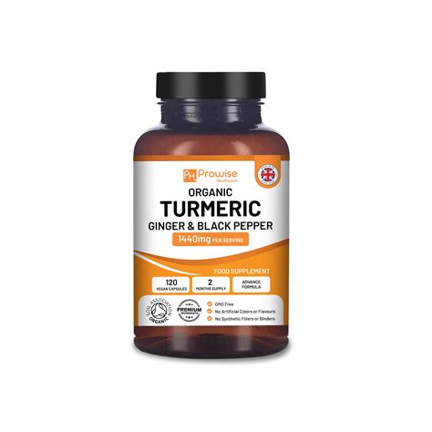 Organic Turmeric Capsules High Strength 1440mg | 120 Capsules with ...